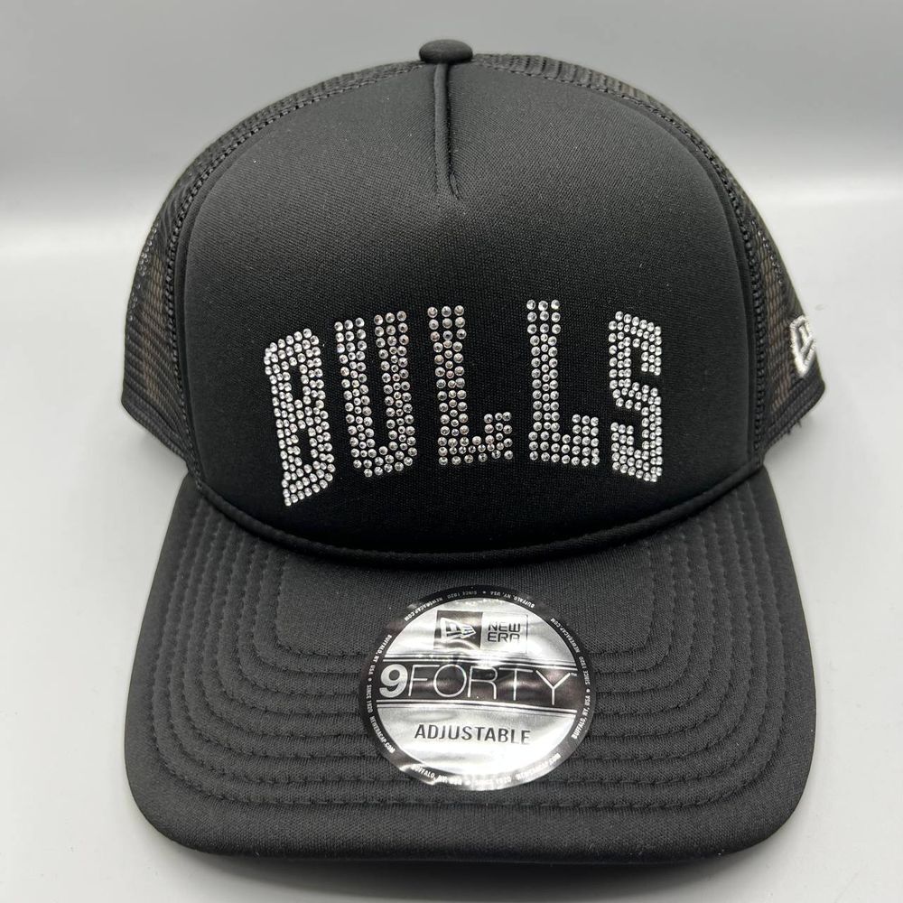 Chicago Bulls Trucker Hat Men Black 9Forty New Era Snap Back Cap New